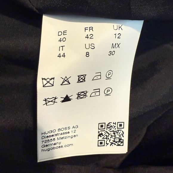 BOSS Striped Black White Belted Sheath Dress Size 8 Short Sleeve - Picture 4 of 10